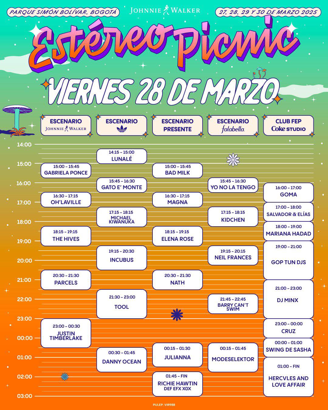 Programación viernes 28 de marzo FEP 2025