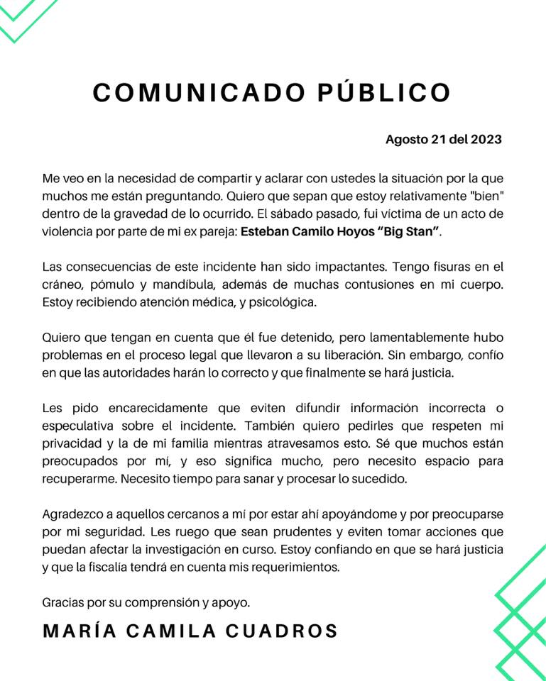 COMUNICADO PUBLICO CUADROS BIG STAN