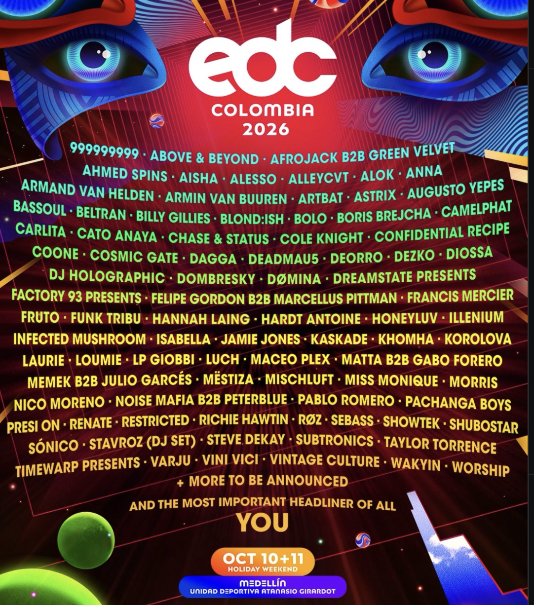 Cartel oficial EDC Colombia