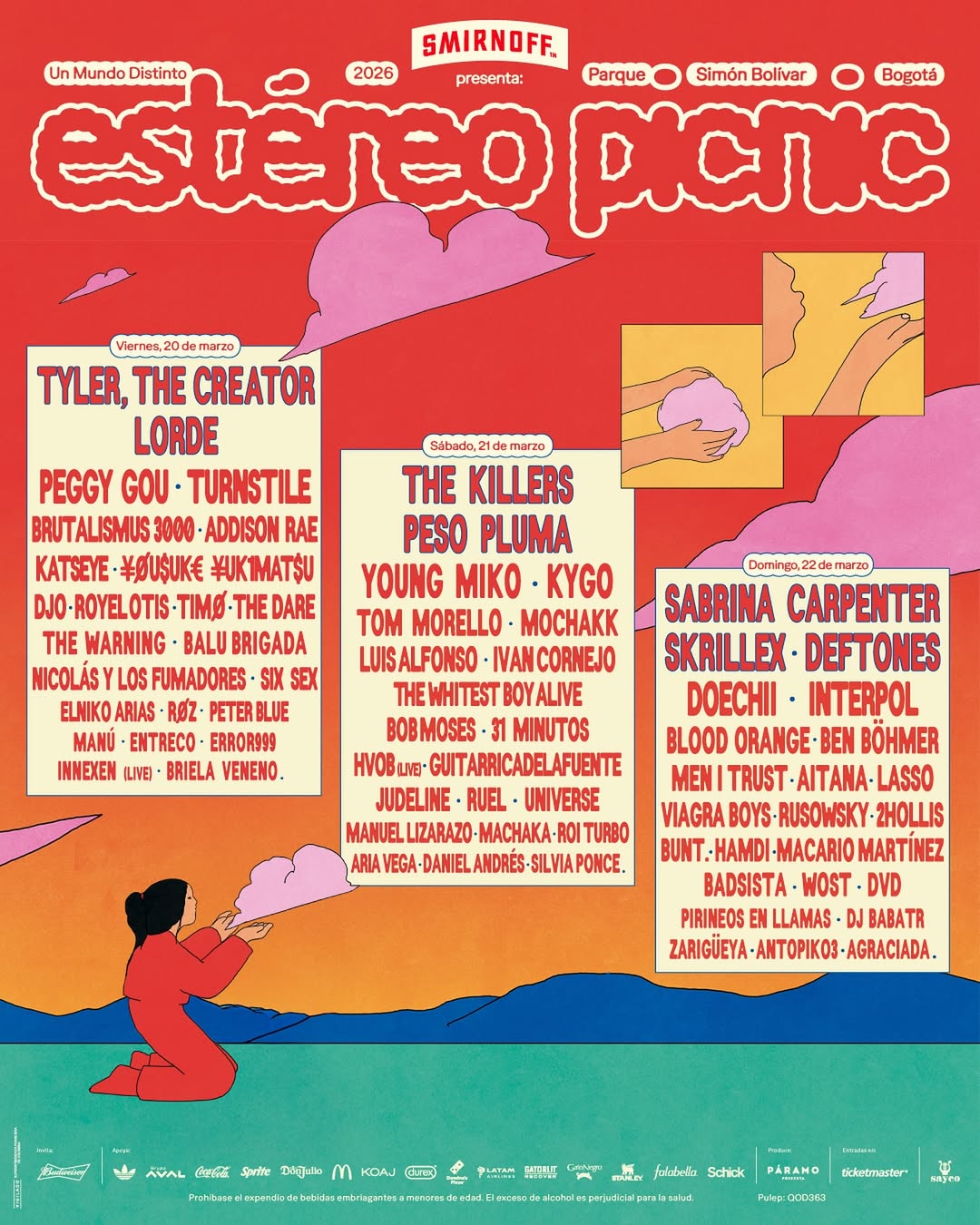 Festival Estéreo Picnic 2026, cartel completo por días