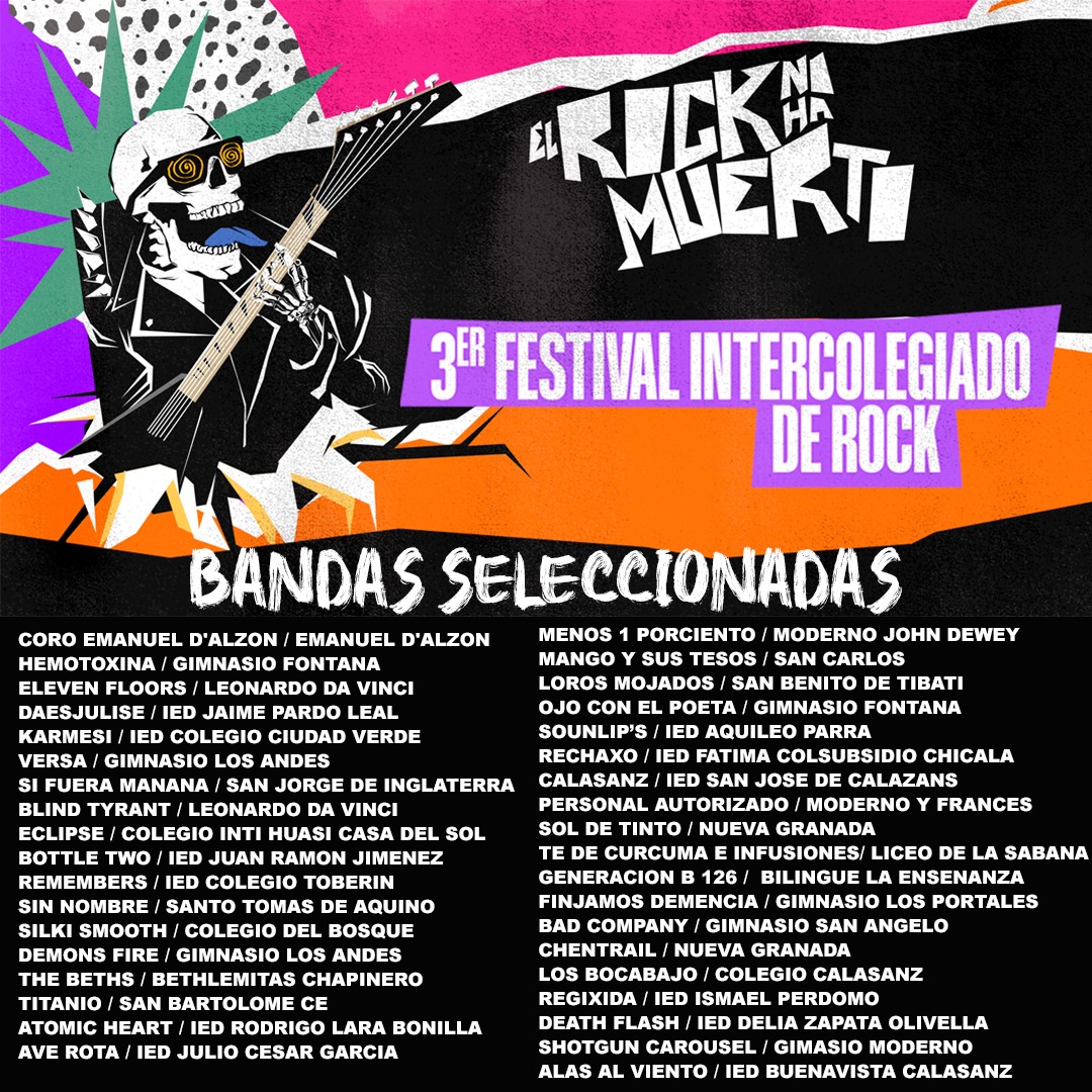 Bandas participantes del Festival de Rock Intercolegiado 2024