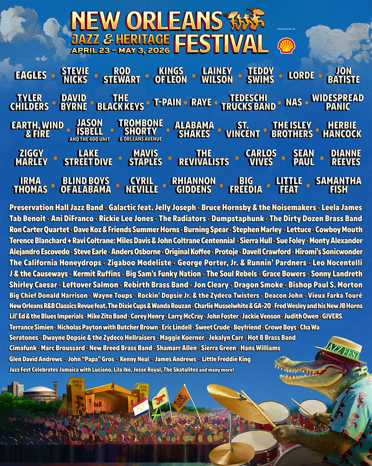 New Orleans Jazz & Heritage Festival lineup completo