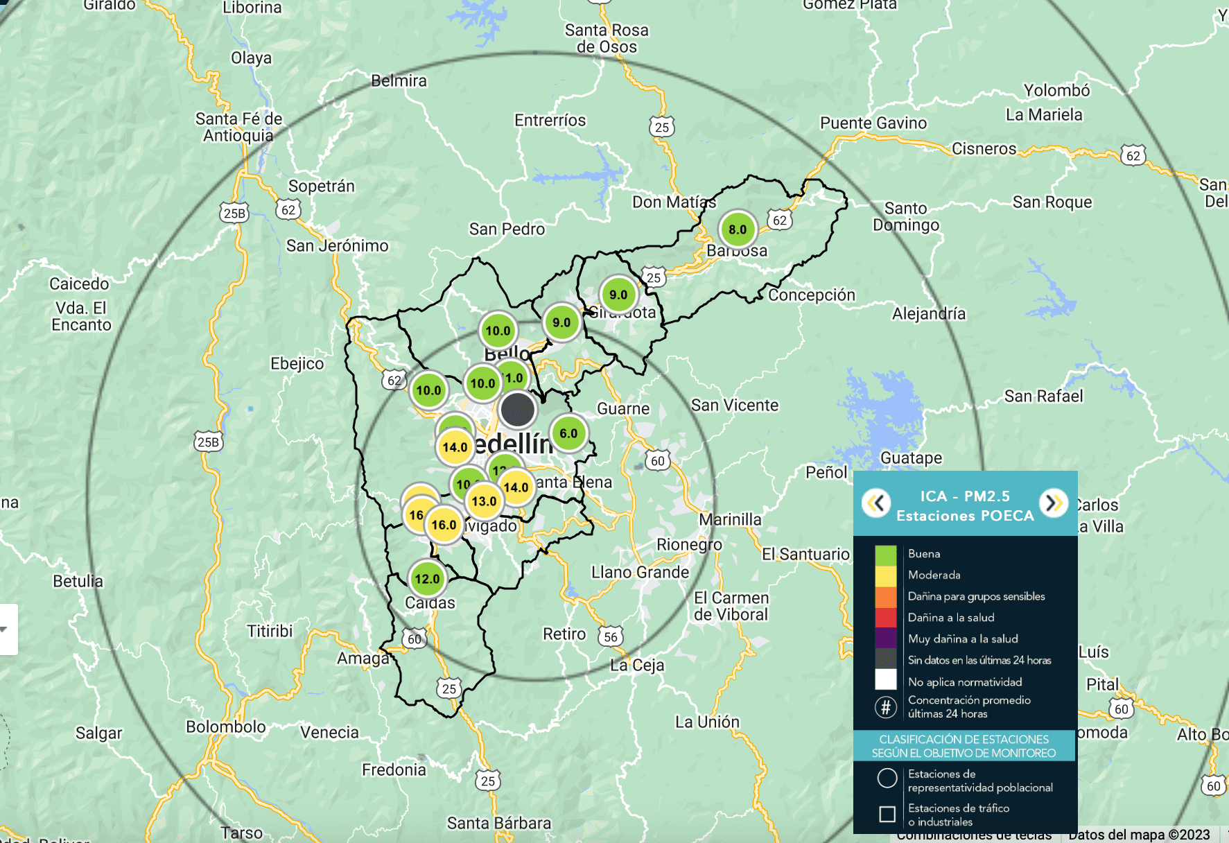 Niveles del aire - Junio 2023