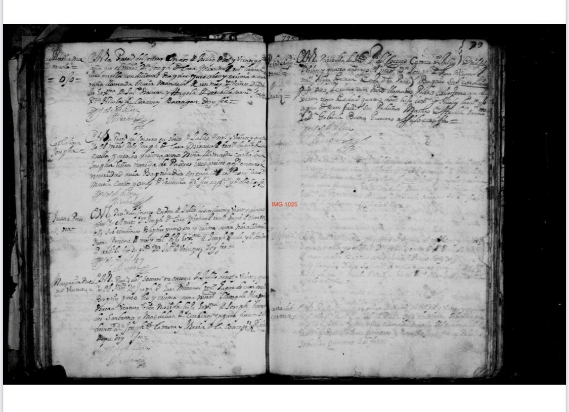 Partida de bautismo de Manuela Beltrán