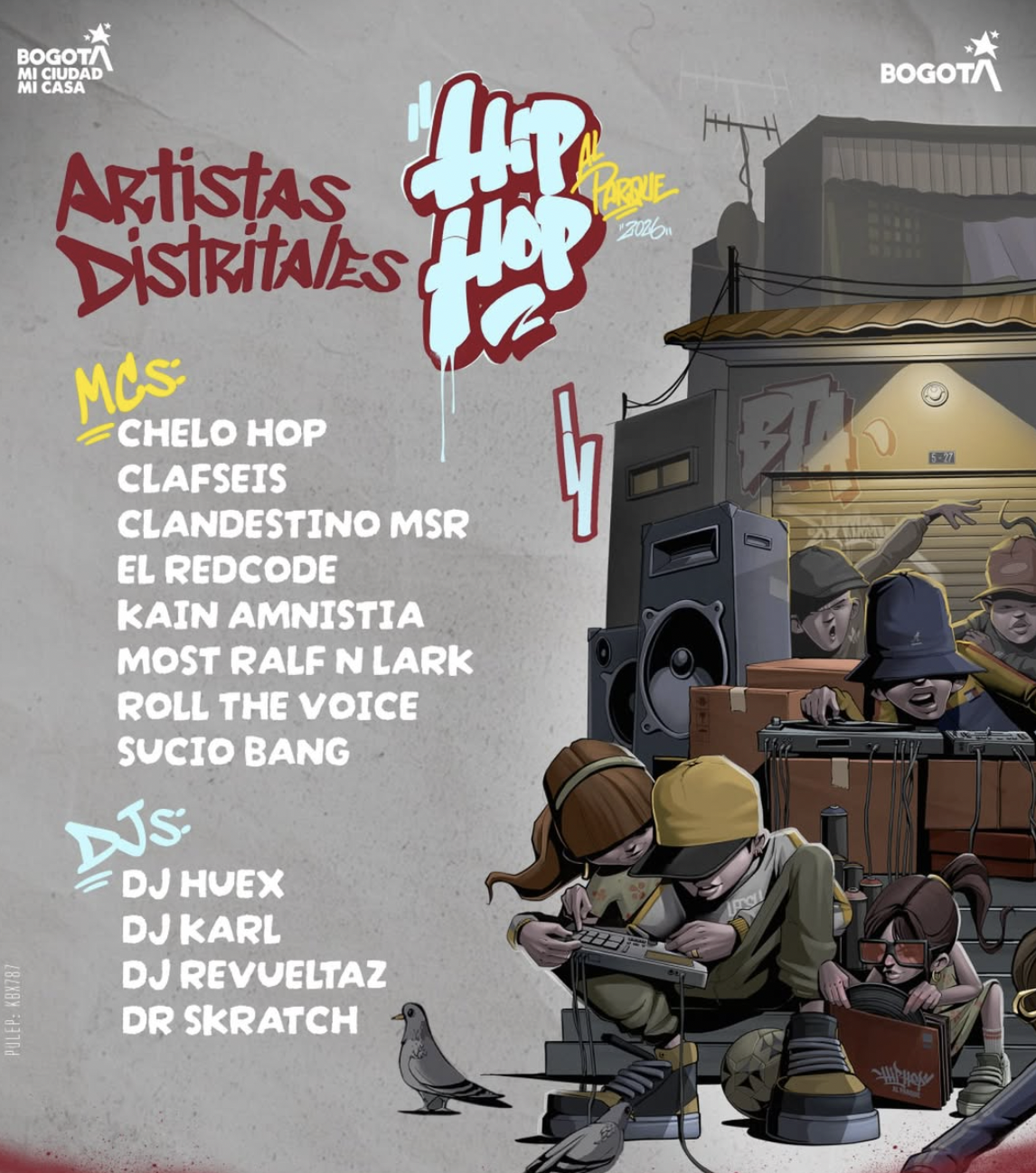 Artistas distritales hip hop al parque 2026