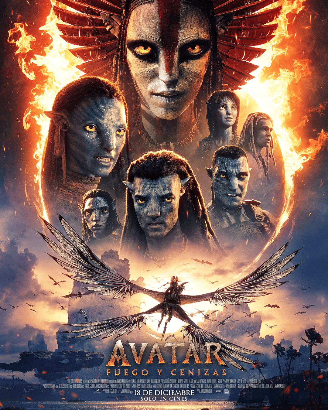 Poster oficial Avatar 3: fuego y cenizas