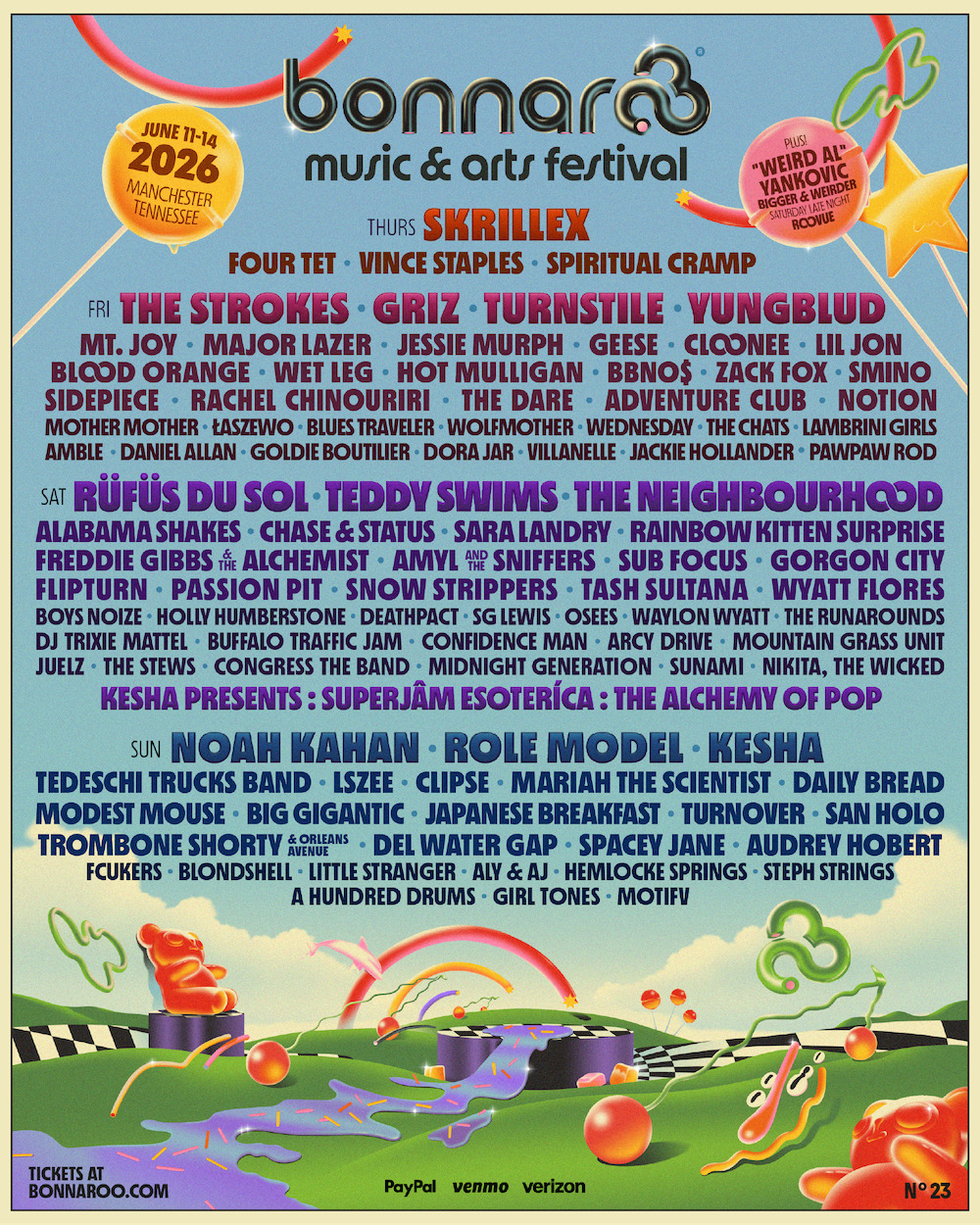 Bonnaroo festival lineup 2026