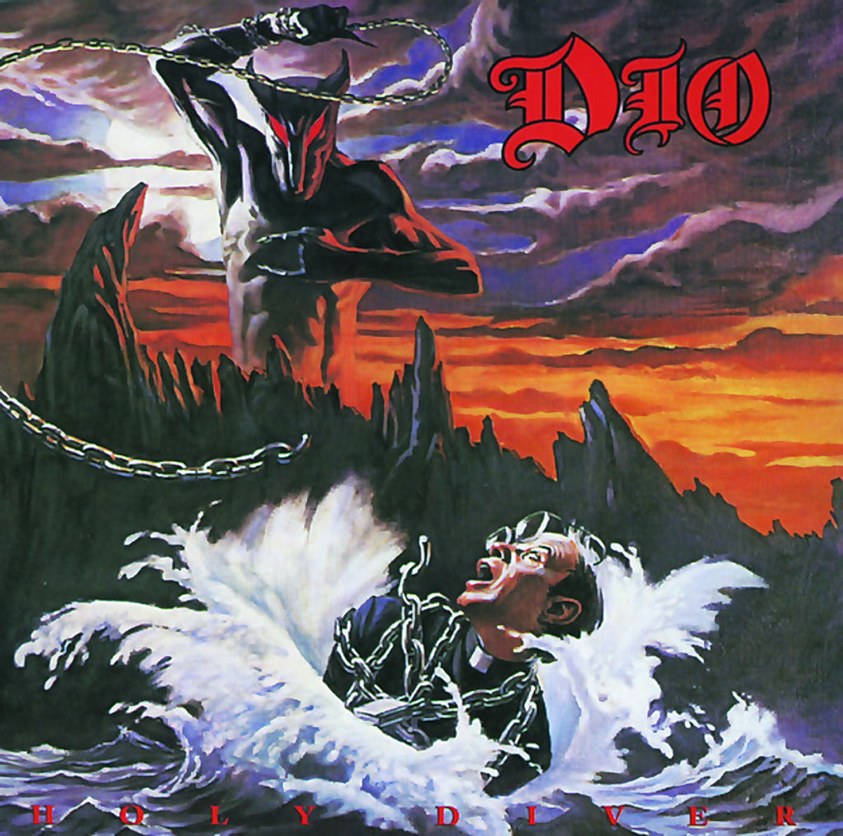 Portada de Holy Diver (1983), álbum debut de la banda Dio.