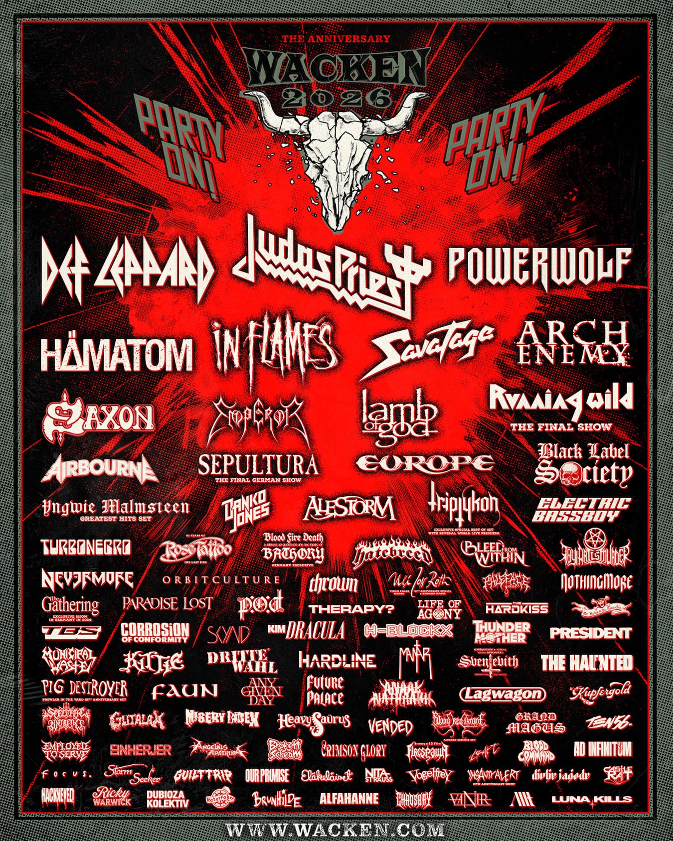 wacken festival 2026 cartel lineup completo