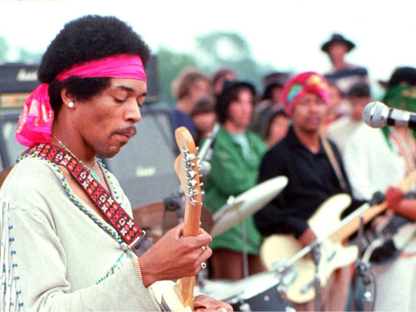 Jimi Hendrix en su presentación en Woodstock