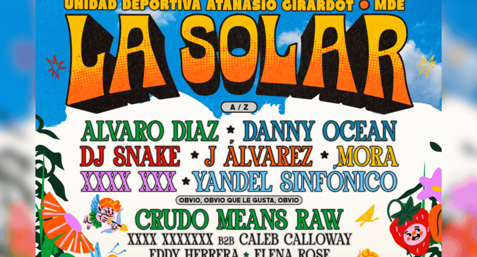 Crudo Means Raw, Dani Ocean, Sofi Tukker y Orishas en la edición 2026 de La Solar Medellín 