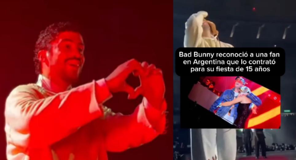 Bad Bunny reconoció en Argentina a fan que lo contrató para sus 15 años