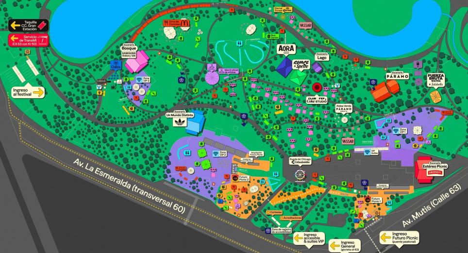 Mapa del Estéreo Picnic 2026: recomendaciones para ubicarse rápido dentro del festival 