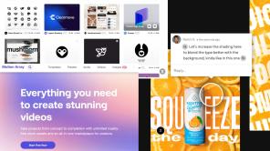 Collage hecho a partir de pantallazos en Motion Array, Behance y Niice