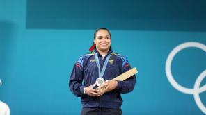 Mari Sánchez es medalla de plata en halterofilia | Foto por el Comité Olímpico Colombiano