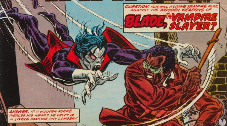 Blade enfretando a Morbius - Adventures Into Fear #24 (Marvel Comics / Octubre 1974)