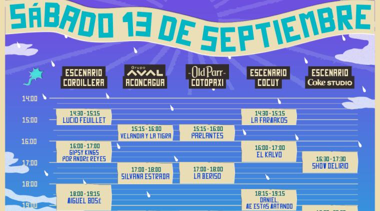 Festival Cordillera sábado 13 de septiembre: programación y horarios 