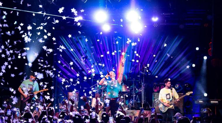 Coldplay en vivo. Foto: AFP