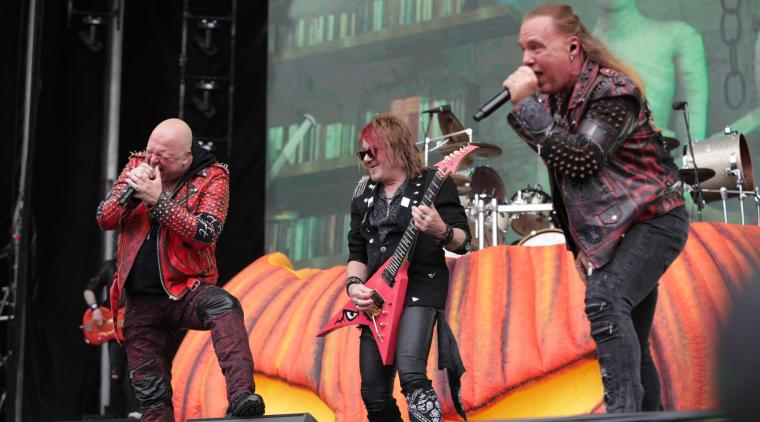 Helloween en el escenario durante el Monsters of Rock Fest en Bogotá, el 15 de abril de 2023. Juan Pablo Pino / AFP