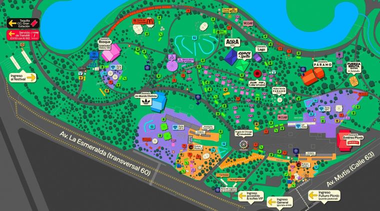 Mapa del Estéreo Picnic 2026: escenarios, zonas y accesos | Foto FEP