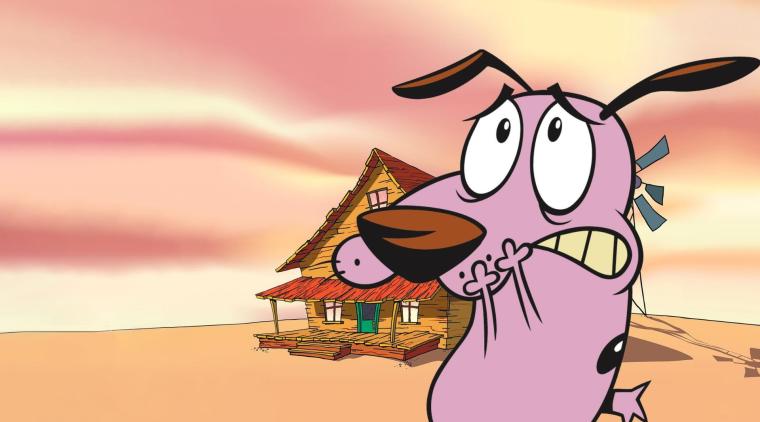 Coraje, el perro cobarde, protagonista de la serie animada de terror y comedia de Cartoon Network.