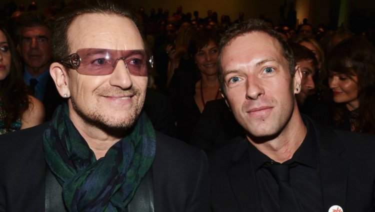 Bono y Chris Martin. Foto tomada de Coldplaying