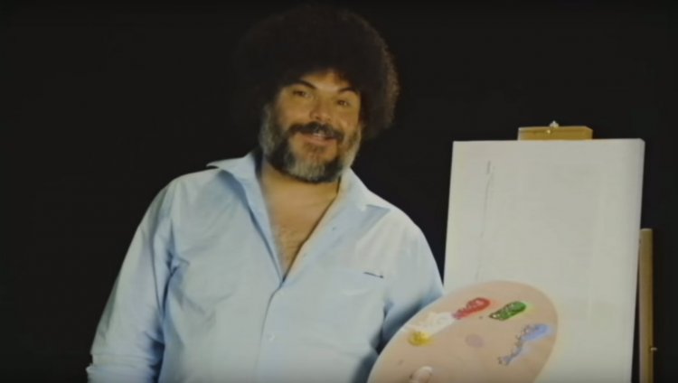 Jack Black parodiando a Bob Ross