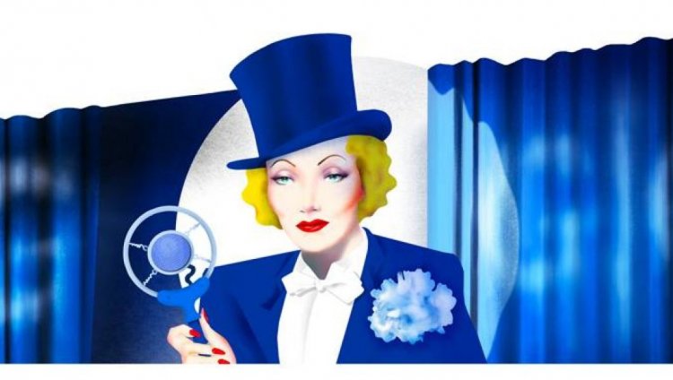 Marlene Dietrich en el Doodle de Google.