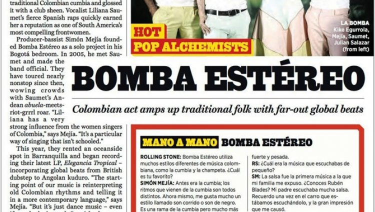 Bomba Estéreo en el 'Latin Hot List' de Rolling Stone USA Bomba Estéreo en el 'Latin Hot List' de Rolling Stone USA