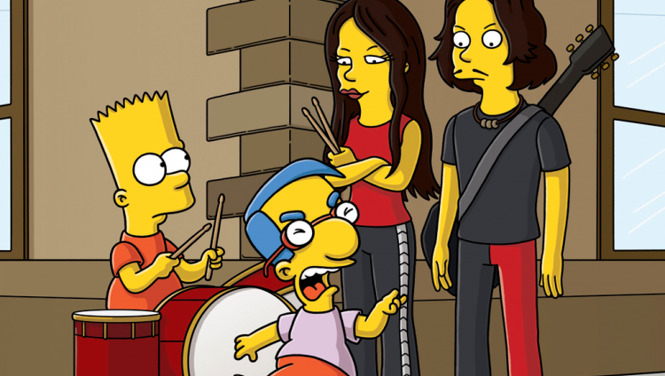 10 bandas de rock en Los Simpson Matt Groening solo tardó 15 minutos en dibujar a los 5 integrantes de la familia Simpson.