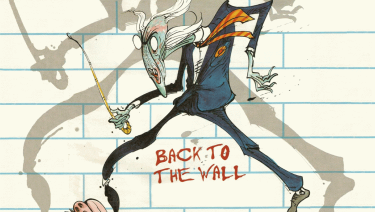 Pinturas originales de 'The Wall' de Pink Floyd serán puestas a la venta 'El profesor' de Gerald Scarfe. Ilustración de Gerald Scarfe para la cinta 'The Wall' de Pink Floyd.