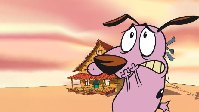 Coraje, el perro cobarde, protagonista de la serie animada de terror y comedia de Cartoon Network.