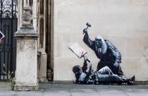 Banksy pinta un nuevo mural en Londres tras la detención de manifestantes propalestinos  