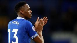 Yerry Mina con el Everton. Foto: Everton